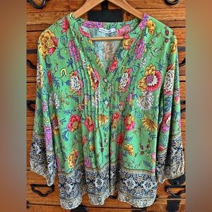 Anthropology Figueroa & Flower Sz L Pintuck Tunic